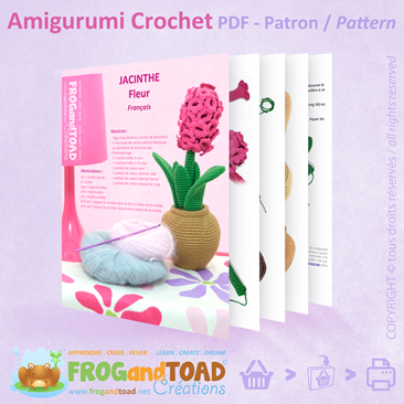 PDF Fleur Flower Jacinthe Hyacinth Amigurumi Patron Pattern FROGandTOAD Créations